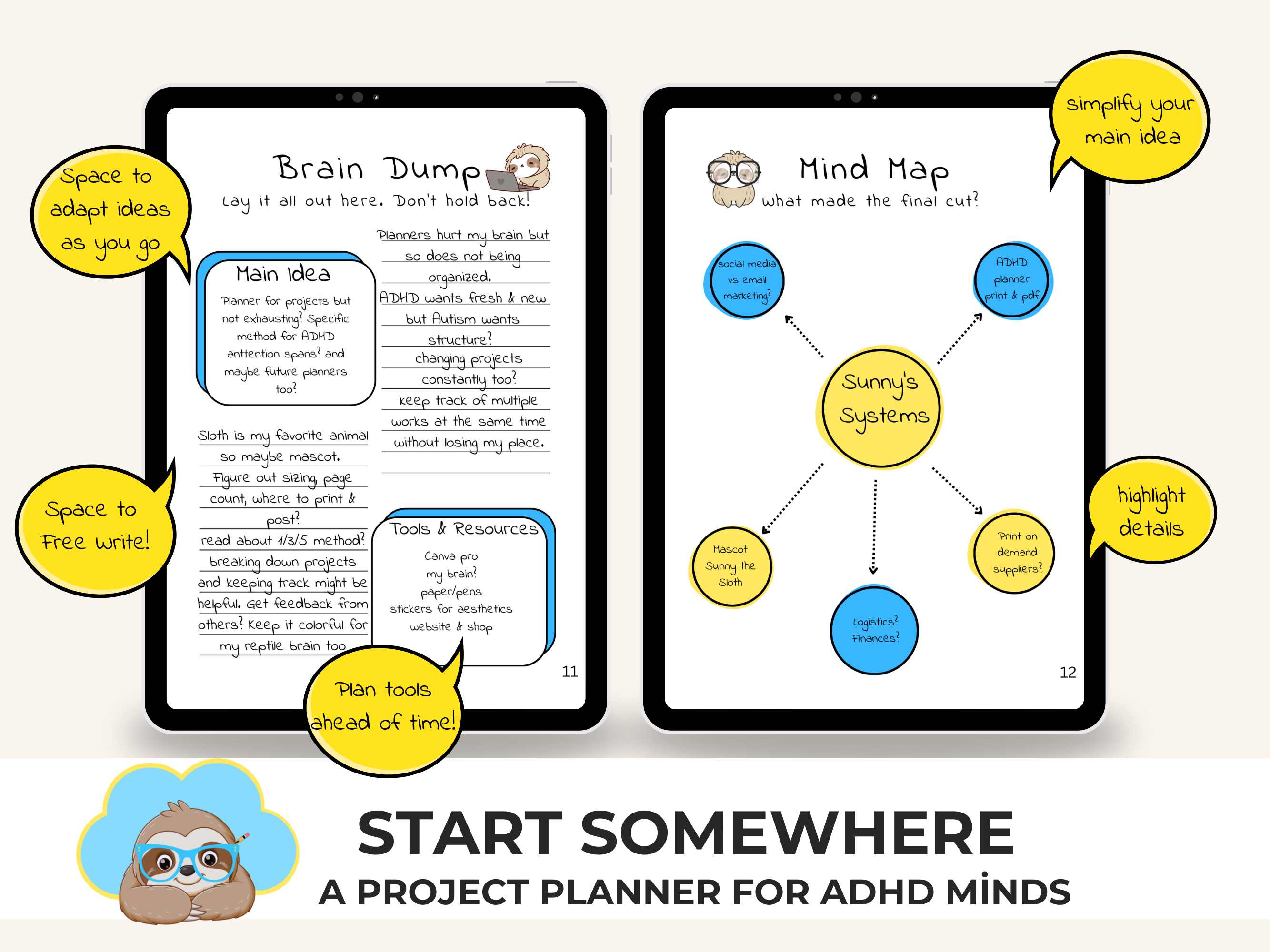 Start Somewhere: A Project Planner for ADHD Minds (Physical Edition)