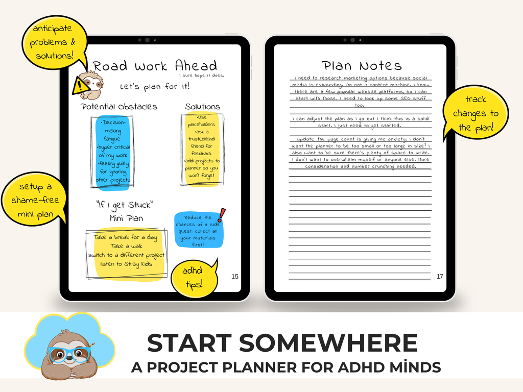 Start Somewhere: A Project Planner for ADHD Minds (Physical Edition)
