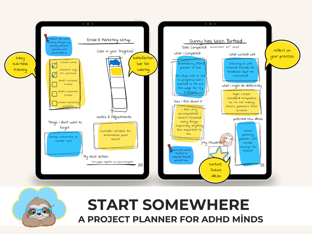 Start Somewhere: A Project Planner for ADHD Minds (Physical Edition)